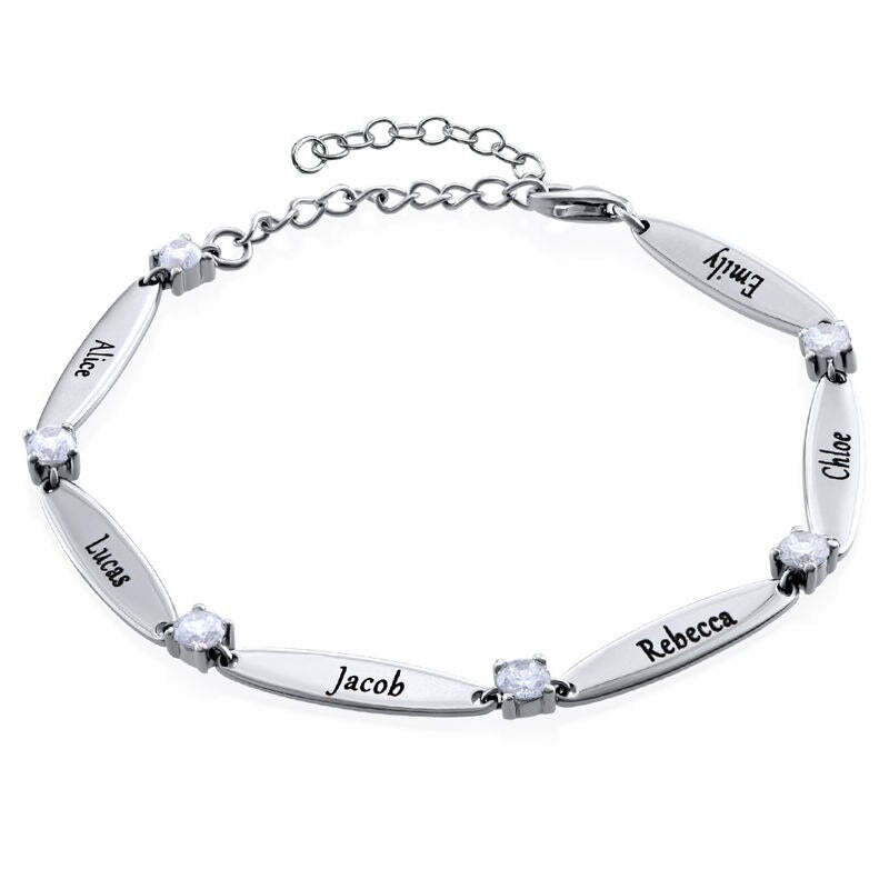 Personalized Jewelry Cubic Zirconia Crystal Bracelet for Women Custom Name Bracelets & Bangles Gifts - luckacco
