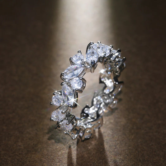 Luckacco daily picks New Promise Rings for Women Dazzling Cubic Zircon Graceful Lady Accessories Party Nice Girl Gift Trendy Jewelry
