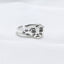 Genuine 925 Sterling Silver Rings for Women 2 layered black Minimalist Thin Circle Gem Rings Jewelry Carving S925 - luckacco