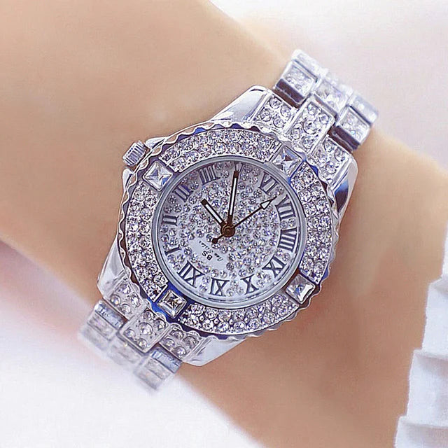 luckacco women watches diamond gold watch ladies wrist watches luxury brand rhinestone women's bracelet watches female relogio feminino