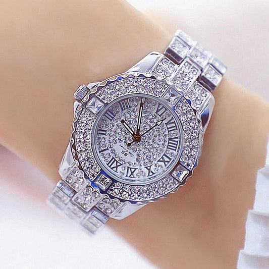 Luckacco Women Watches Diamond Gold Watch Ladies Wrist Watches Luxury Brand Rhinestone Women's Bracelet Watches Female Relogio Feminino
