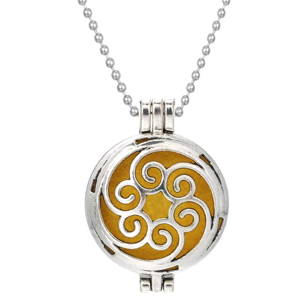luckacco aromatherapy necklace tree of life diffuser jewelry vintage open locket pendant essential oil perfume aroma diffuser necklace