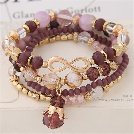 Luckacco DIEZI Ethnic Korean Crystal Bead Bracelets for Women Men Bracelet Natural Stone Charms Wristband Bracelet pulseira feminina