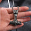 Viking Mjolnir Necklace,Thor's Hammer Pendant, Stainless Steel Viking Necklace,Viking Jewelry, Strength Amulet, Norse Mythology - luckacco