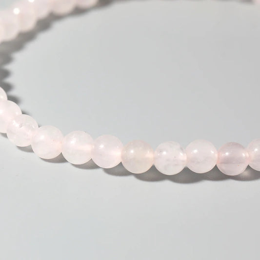 Luckacco 4MM Mini Rose Quartz Bracelet Energy Bracelets Tiny Bracelet Natural Stone Statement Bracelet Charm Beaded Couples Bracelets