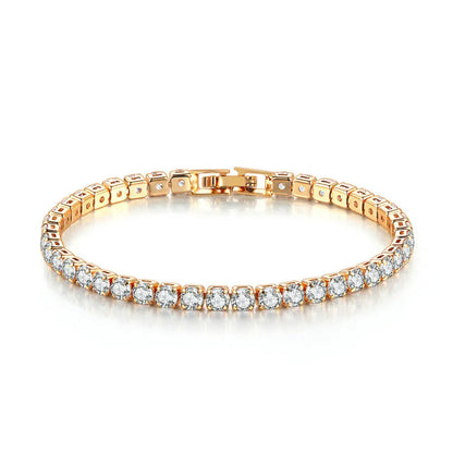 Luckacco 4mm Cubic Zirconia Tennis Bracelet Iced Out Chain Bracelets For Women Men Gold Silver Color Men Bracelet CZ Chain Homme Jewelry