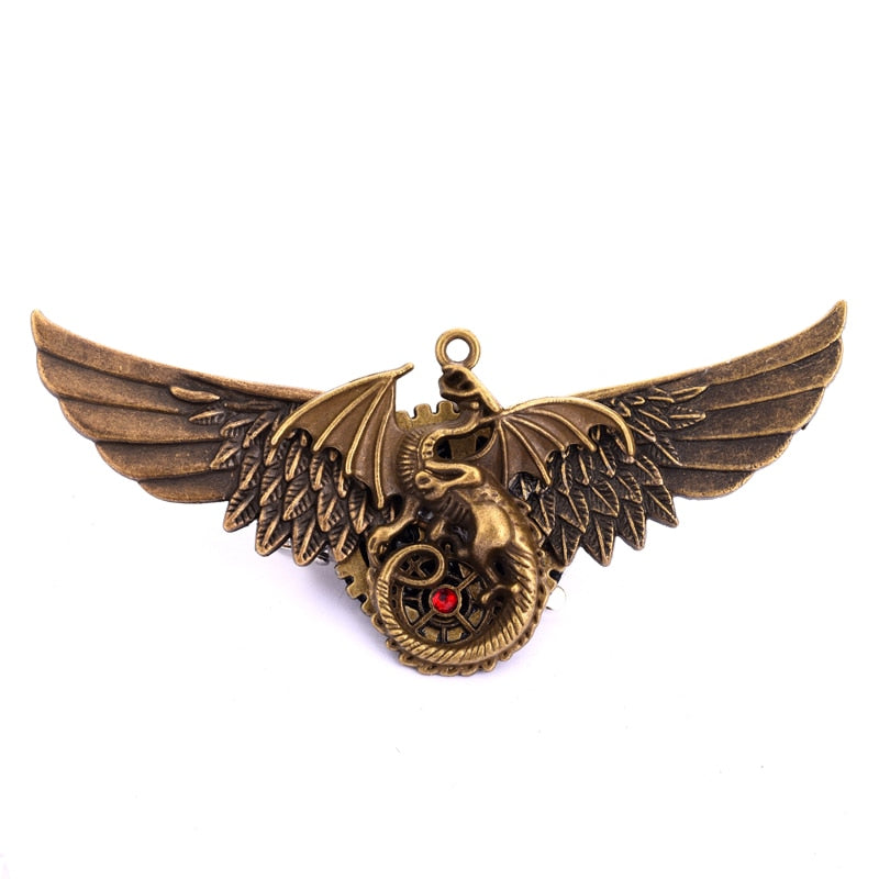 Steampunk Angel Wings Hair Clip Women Men's Party Pin Christmas Gift Antique Dragon Hair Pin Gothic Accessories - luckacco