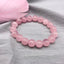 Wholesale Pink Rose Powder crystal Quartz Natural Stone Streche Bracelet Elastic Cord Pulserase Jewelry Beads Lovers woman Gift - luckacco