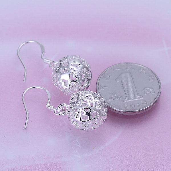 Wholesale silver plated Earring,925 Jewelry silver earring,Solid Ball Earrings SMTE100 - luckacco