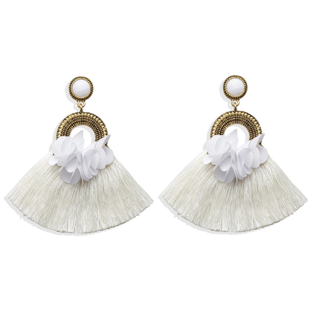ZOSHI Bohemian Earring Long Tassel Drop Earrings For Women Girl Fashion Flower Crystal Earring Brincos Female Jewelry - luckacco