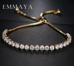 luckacco emmaya classic crystal beads friendship bracelet white zircon adjustable jewelry for women charming  dress-up