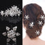5 Pcs/ Lot Blue Snowflake Crystal U Pick Bridal Hair Pins Bridesmaid Wedding Jewelry Clips 2*70mm Hairpins Hair Accessories - luckacco