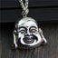 Silver Jewelry Wholesale S925 Sterling Silver Retro Thai Silver Necklace Buddha Edge Smile Terry Buddha Pendant Men Women - luckacco