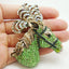 New Elegant 2.76" Horse Head Green Austrian Crystal Brooch Pin Steed Jewellery - luckacco