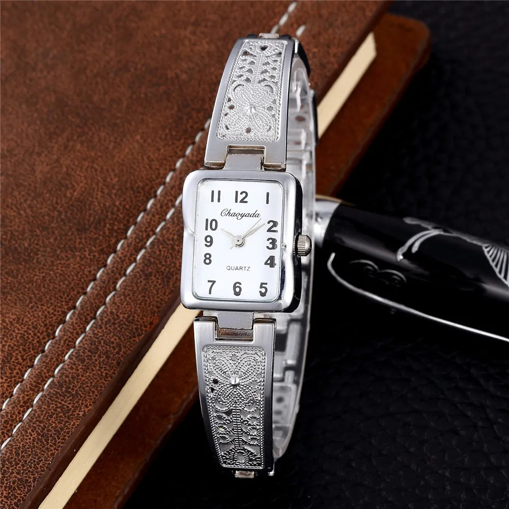 luckacco 2025 women watches top brand luxury wristwatches ladies fashion gold stainless steel bracelet watch female elegant clock women