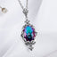 Fashion Pendant Women Handmade Mystic Rainbow Lab Topaz Stone Bohemia 925 Sterling Silver Necklace Pendant Party Vintage Jewelry - luckacco
