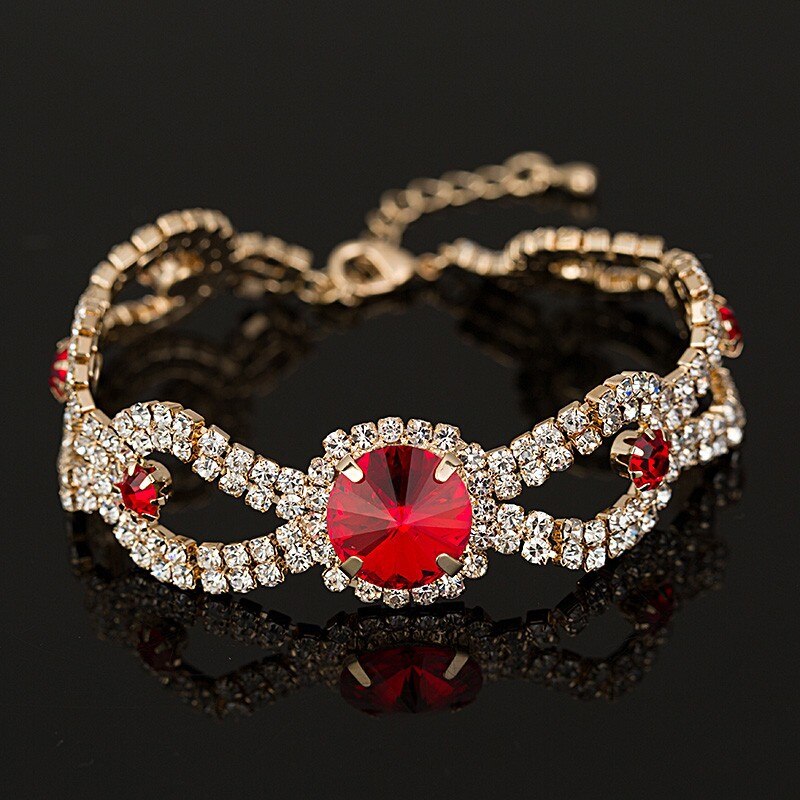 Women New Brand Designer Hot Sell Fashion Charm Jewelry Women Wedding Austrian Crystal Bracelet For Wedding B009 - luckacco