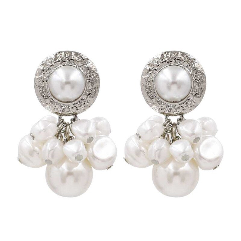 FishSheep Za Big Pearl Earring For Women Gold Color Irregular Beaded Drop Earrings Jewelry Statement Earrings Brincos 2019 Gift - luckacco