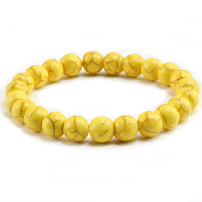 luckacco high quality blue white green red natural stone bracelet homme femme charms 8mm men strand beads yoga bracelets women