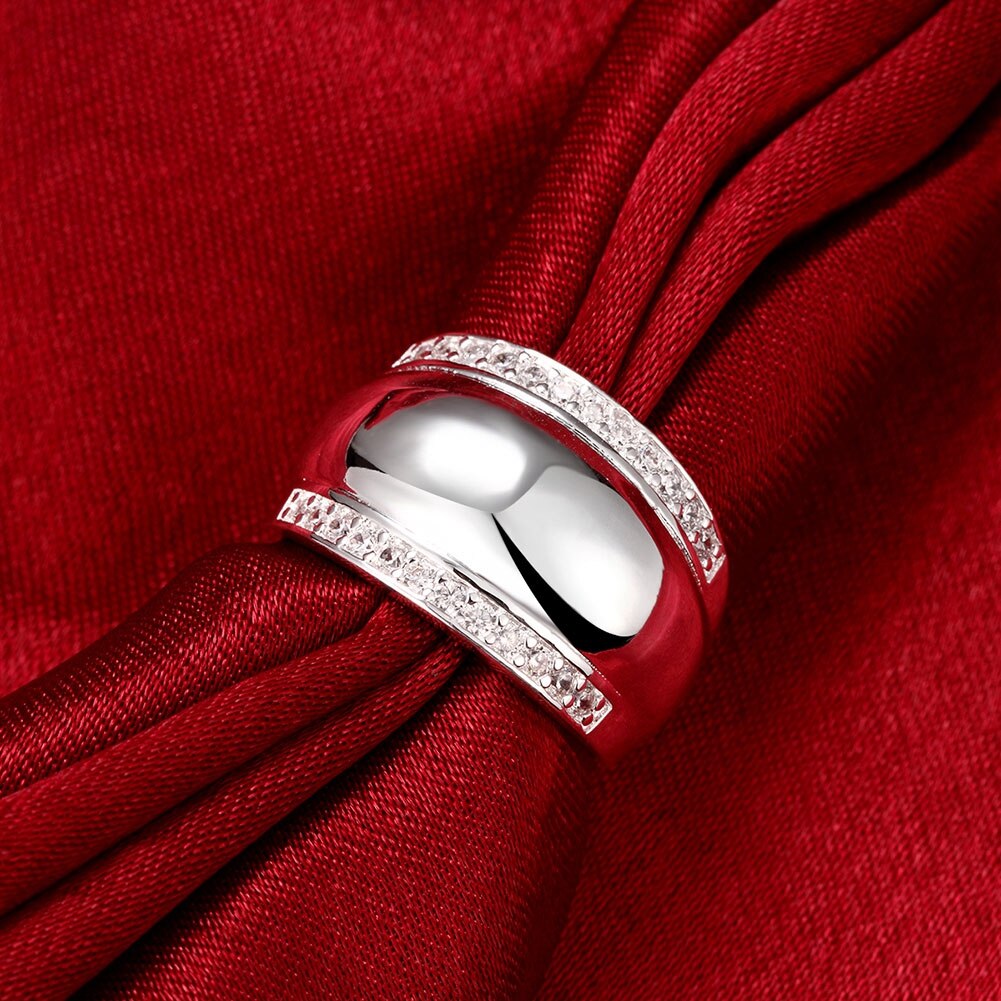 Modern 925 Sterling Silver Rings Women Man Invisible Setting CZ AAAA+ Crystal Wedding Engagement Ring Jewelry - luckacco