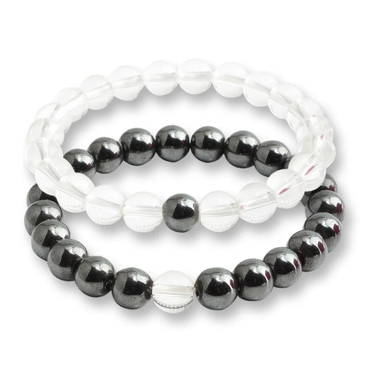 Luckacco Natural Stone Matching Couple Bracelet Distance Pink Black Beads For Men Women Strand Bracelets Bangles Yoga Lover Jewelry Gifts