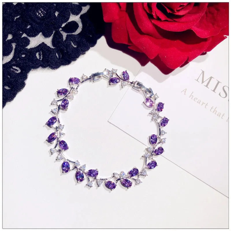 luckacco charm bracelets for women sterling silver shine cubic zirconia bangle fine jewelry temperament luxury accessories bijoux