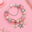 Hot Ocean Tibetan Silver Charm Bracelet Bangle for Women Romantic Pink Shell Crystal Bracelet Heart Turtle Beads Bracelets Gift - luckacco