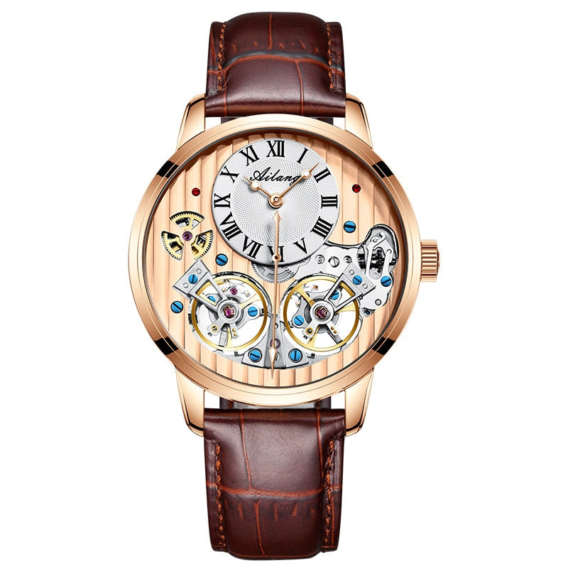 AILANG AAA Quality Watch Expensive Double Tourbillon Switzerland Watches Top Luxury Brand Men's Automatic Mechanical Watch Men -  - Luckacco Jewelry and Watch Store