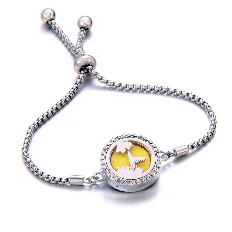 New Bracelets bangle Aroma Diffuser Perfume Essential Oil Aromatherapy Lockets jewelry Fashion Crystal bracelet Adjustable - luckacco