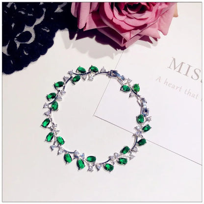 Luckacco Charm Bracelets For Women Sterling Silver Shine Cubic Zirconia Bangle Fine Jewelry Temperament Luxury Accessories Bijoux