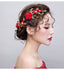 red flower New Handmade hair clip bride wedding party headdress accessories hair ornaments brides - luckacco