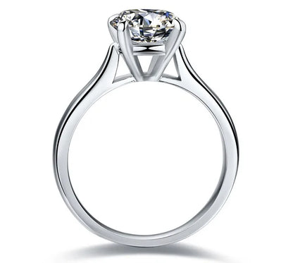 Luckacco Genuine White Gold 18K Ring 3CT 9mm Moissanite Diamond Engagement Ring For Women Certified AU750 Gold Ring Brilliant Forever