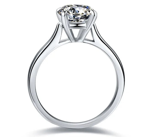 Luckacco Genuine White Gold 18K Ring 3CT 9mm Moissanite Diamond Engagement Ring For Women Certified AU750 Gold Ring Brilliant Forever