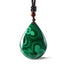 QIANXU Malachite Necklace Pendant  Water Drop Jade Pendant Jade Jewelry Fine Jewelry - luckacco