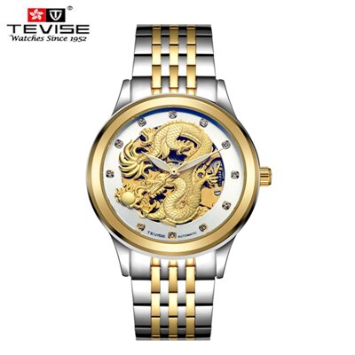 TEVISE Chinese Dragon Men Watch Automatic Watches Luminous Waterproof Male Clock Mens Watches Top Brand Luxury Wristwatches New - luckacco