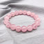 Wholesale Pink Rose Powder crystal Quartz Natural Stone Streche Bracelet Elastic Cord Pulserase Jewelry Beads Lovers woman Gift - luckacco
