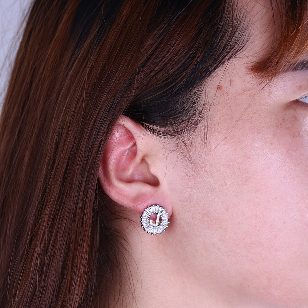 DUOYING Crystal Earring for Women Stud Earrings Vintage Earrings Women Rhinestone Earrings Circle Ear Nail Personalized E11 - luckacco