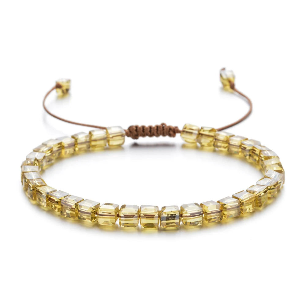luckacco shop's pick sparking mixed glass crystal bracelet rainbow style fashion shinning charm bracelets for women wedding jewelry gift