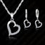 Classic Cubic Zircon Heart Pendant Jewelry Set 925 Sterling Silver Necklace/Earring Women Wedding Sets - luckacco