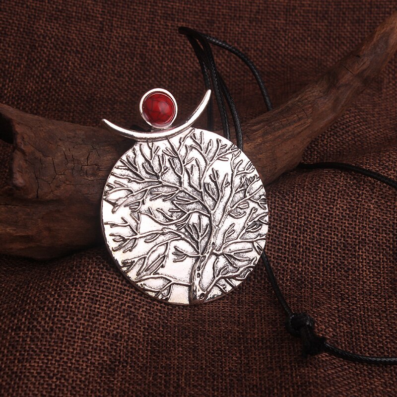 Blood vessels Tree  Ethnic Jewelry  vintage metal  pendants vintage Tibetan Silver necklace,handmade leather rope necklace - luckacco