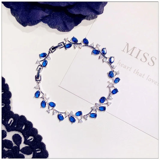 Luckacco Charm Bracelets For Women Sterling Silver Shine Cubic Zirconia Bangle Fine Jewelry Temperament Luxury Accessories Bijoux