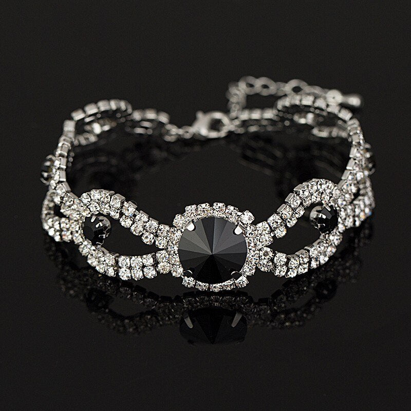 Women New Brand Designer Hot Sell Fashion Charm Jewelry Women Wedding Austrian Crystal Bracelet For Wedding B009 - luckacco
