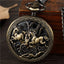 Retro Hollow Horse Design Pocket Watch Mens Unique FOB Chain Roman Dial Steampunk Bronze Skeleton Mechanical Hand Wind Men Watch - luckacco