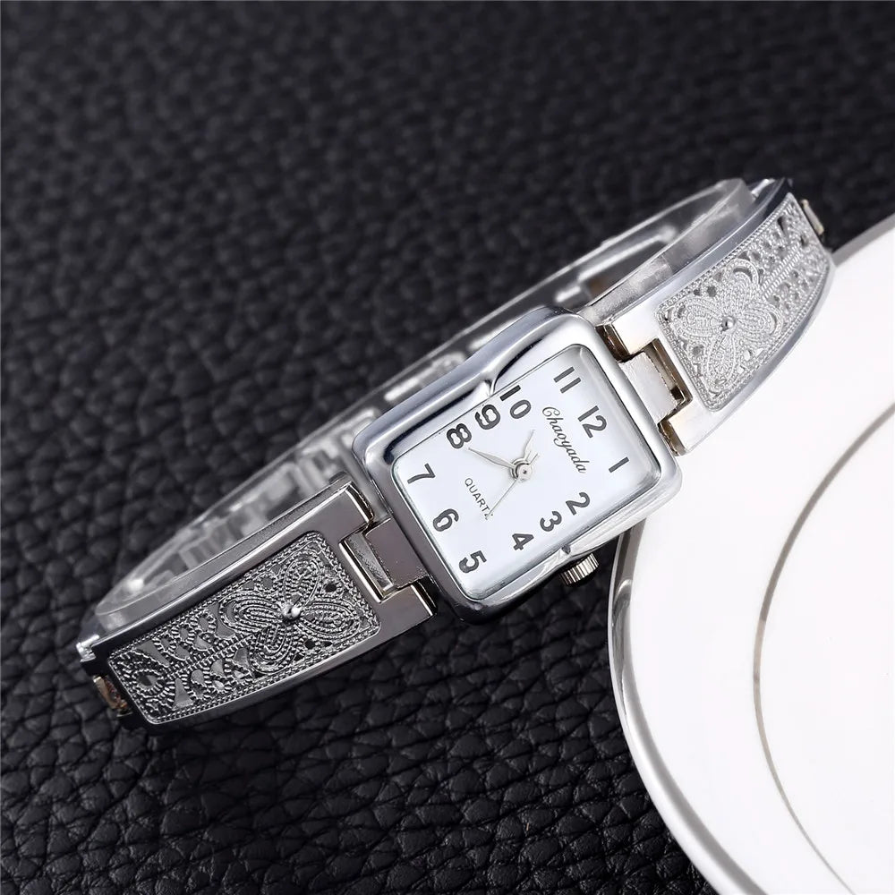luckacco 2025 women watches top brand luxury wristwatches ladies fashion gold stainless steel bracelet watch female elegant clock women