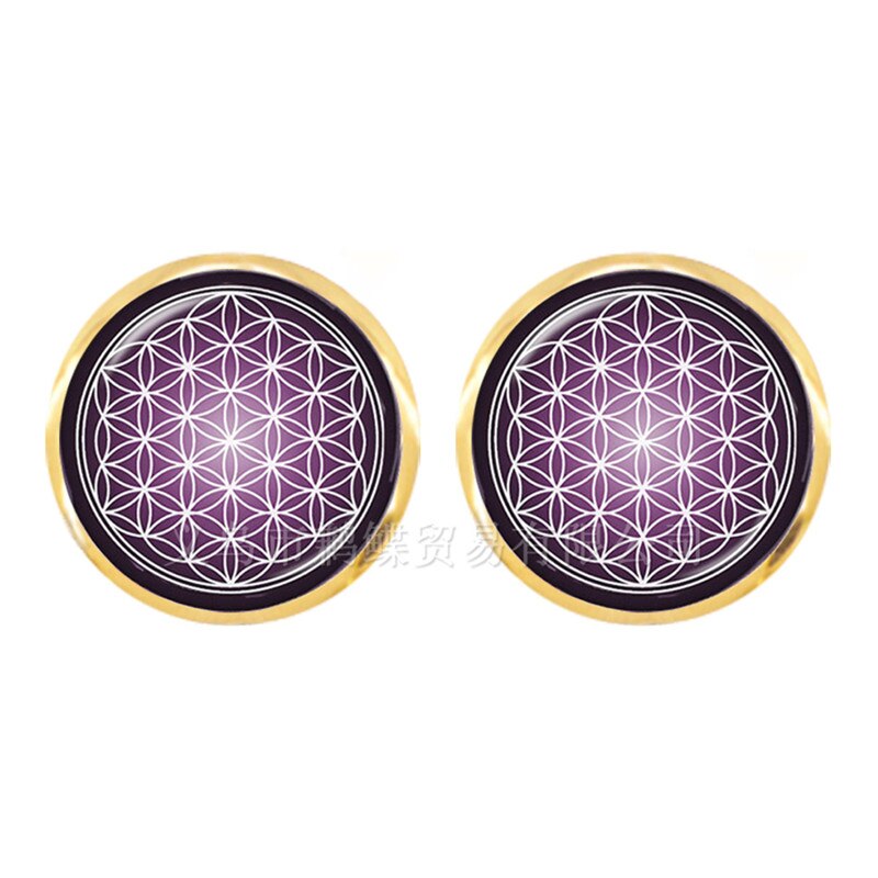 Charm Mandala Art Picture Earrings Henna Crystal Earring Yoga Om Symbol Zen Buddhism Glass Earrings For Women Girls Jewellery - luckacco