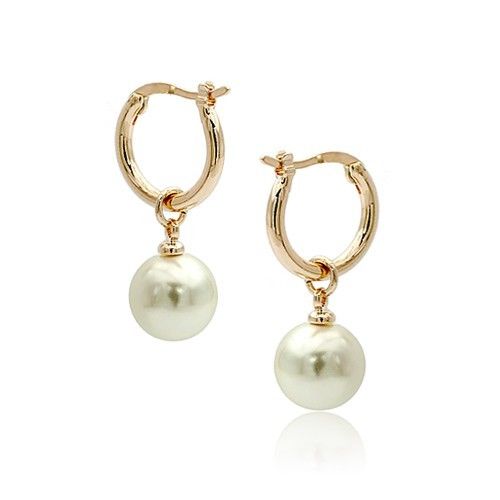 14K/20 Gold Marke perfect round AAAA+ 10-11MM South Sea WHITE Pearl Earring - luckacco