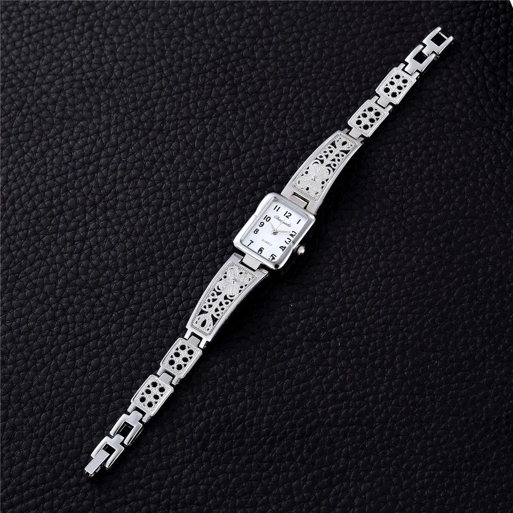 luckacco 2025 women watches top brand luxury wristwatches ladies fashion gold stainless steel bracelet watch female elegant clock women