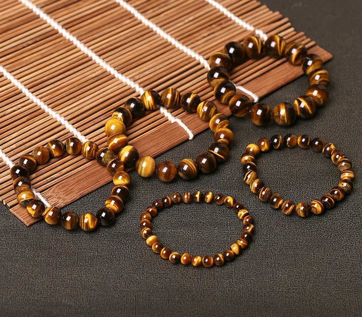 luckacco fashion 5a natural tiger's eye stone bracelets & bangle for women and men bracelets gift beads bracelets accessories