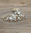 pearl flower hair clip bridal gold bridal my hair pieces crown tiara wedding style jewelry - luckacco