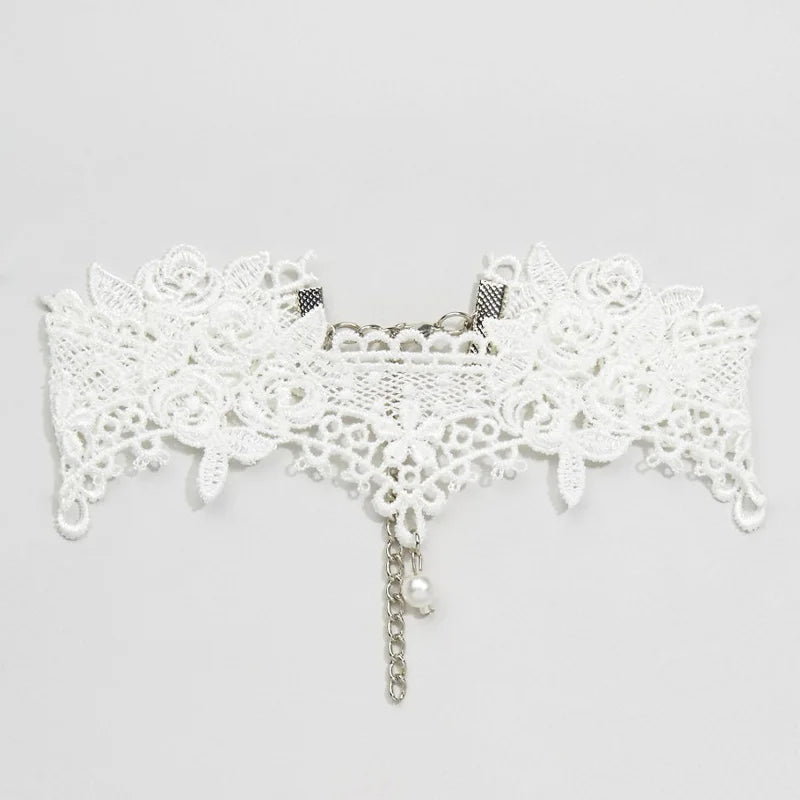 luckacco 2019 new choker necklaces pearl gland tatouage choker collier noir dentelle choker collier vintage bijoux jewelry